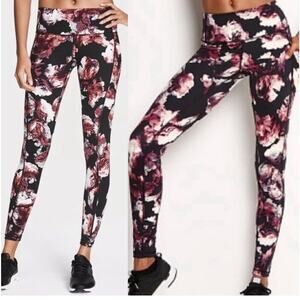 Victoria’s Secret Sport Black Floral Knockout Tights